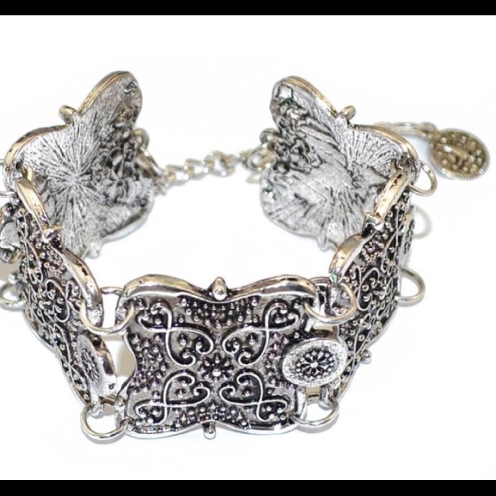 Bohemian Silver Coin Gypsy Chain Bracelet